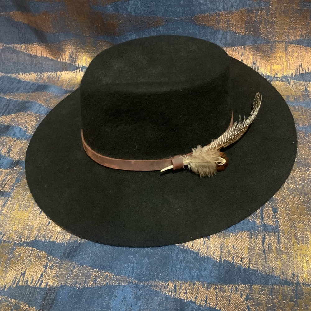 Local Branch hat with Leather Strap and Feather Accent